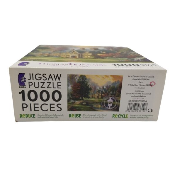 Thomas Kinkade "Lakeside Manor" Unopened 1000 Piece Puzzle 27" x 20" By Ceaco - Picture 10 of 10